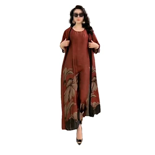 Robe d'été 2 pièces rouge à motif floral de style rétro décontracté pour femme grande taille 4XL