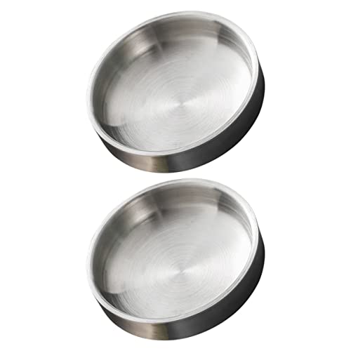 PRETYZOOM 2Pcs Stainless Steel Tiered Dipping Dishes for Condiments Korean Sauce Plates for Home and Restaurant Use Food Sauce Dish for Kimchi and Appetizers