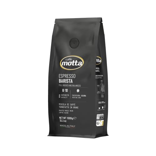 Caffè Motta Espresso Barista Grani Interi, Miscela Cremosa e Bilanciata, Tostatura Scura, Intensità Elevata, Aroma Speziato, 6 kg