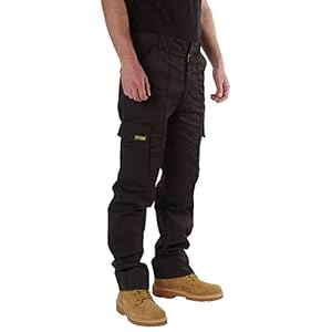 SITE KING Mens Cargo Combat Work Trousers Sizes 28 to 56 with Button & Zip Fly