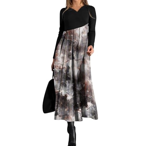 Weihnachtskleid Damen Kleid Herbst Damen Winter Kleider Damen A Linien Kleid Strickkleid Damen Lang Weihnachtskleidung Damen Weihnachtskleider Kleider...