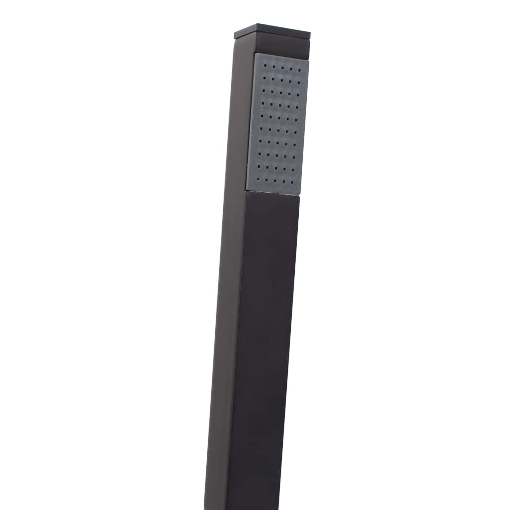 Wolnostojąca armatura wannowa czarna stal szlachetna 90 cm, chromowana słuchawka prysznicowa z wężem 150 cm, przyłącze G 1 2, armatura wannowa wlot wody, zestaw montażowy