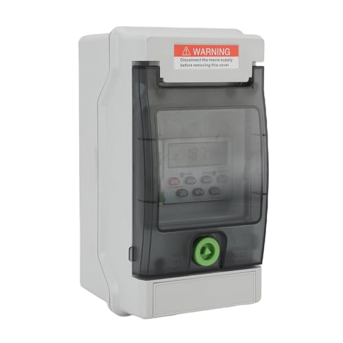 ViaGasaFamido Digitaler Zeitschaltuhr, 7 Tage, 16 Mal Ein/Aus, Programmierbare Timer-Steuerbox mit und Design, für Straßenlaternen-Poolpumpen-Bewässerungssystem