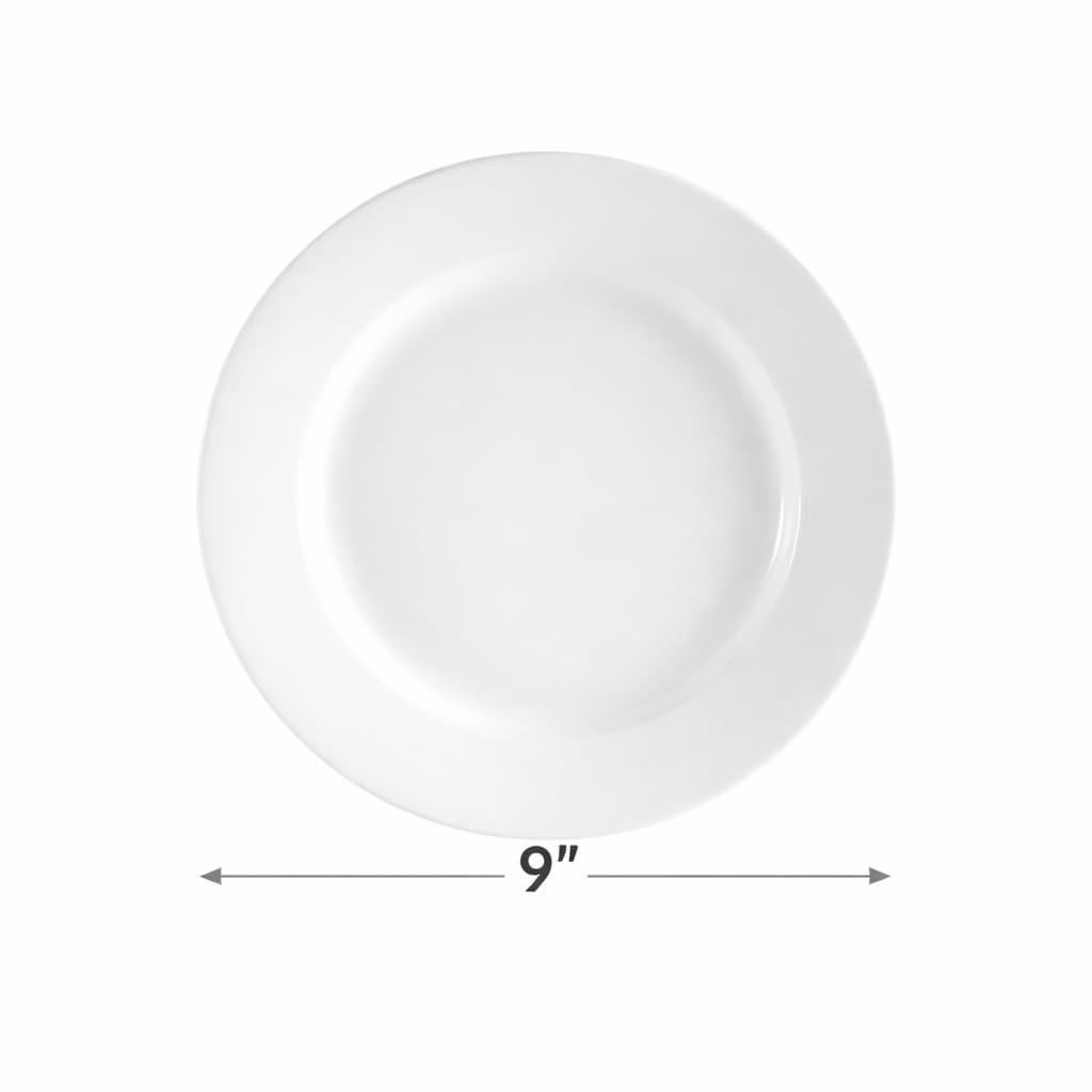 CAC China RCN-8 - Platos al por mayor de 24 unidades, porcelana, color blanco brillante