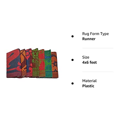 Agarwal Enterprises RED CRUSH Plastic Chatai Floor Mat (Multi Color, 4x6 feet), Rectangular