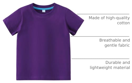 Image of AMIYAN Toddler T Shirts Boys Girls Basic Tee Summer Cotton T-Shirts Crewneck Short Sleeve Shirts for Kids 2-7Y