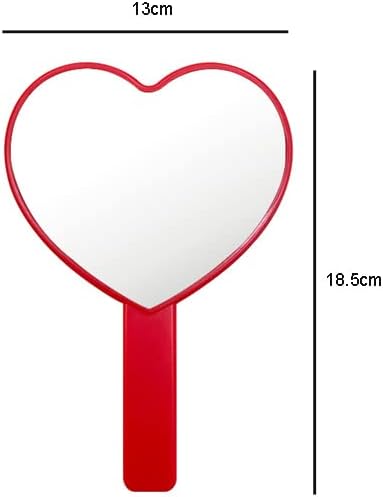 Miniatura 2 de lasenersm Espejo de mano de viaje en forma de corazón, espejo de mano cosmético de viaje, espejo de mano, espejo cosmético de plástico, espejo de