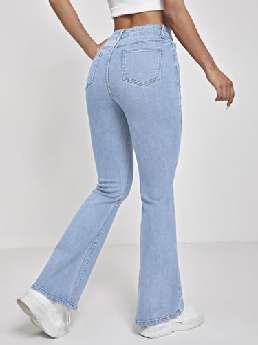 Image of TOPLOT Women's Jeans | Bootcut Fit Design | Trendy Fashion Stylish Look Structure |Regular Pant Baggy High Waist | Comfortable Wear | Easy Movement Fit | Casual & Everyday Wear (5155)