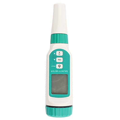 Respicefinem Smart Sensor Electronic Salinity Meter Portable Digital with LCD Display Hand Held Design Non Slip Pen Handle Built in Automatic Temperature Compensation Measuring