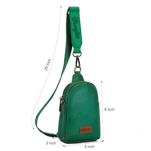 Image of Wrangler Small Sling Bag for Women, Leather Crossbody Bags Cross Body Purse Fanny Packs with Adjustable Strap for Gift
