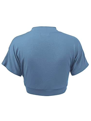 Image of Lock and Love Women's Versatile Open Front Lightweight Short Sleeve Bolero Shrug