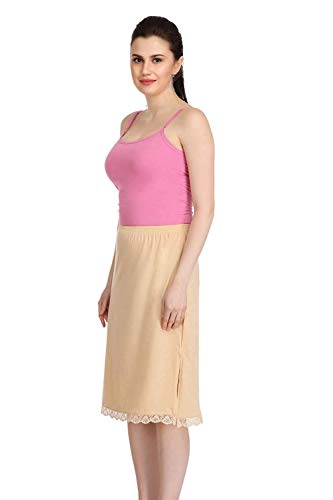Image of Splash Cotton Rich Regular Skirt Slip for Women - Knee Length