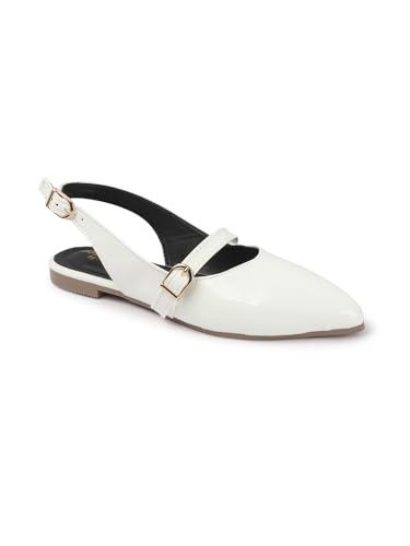 Image of SilverArrow Women's Sleekmuse Fashion Sandals|Mule Flats with Buckle Closure |Casual Wear