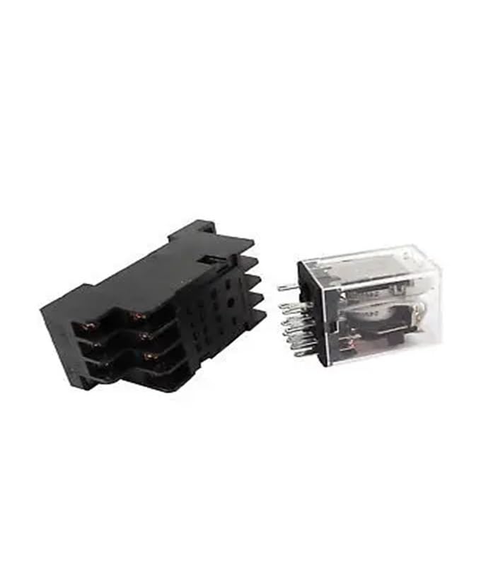 5 relés de Potencia de CC de 24 V, 4 Pines, LED Verde, 14 Pines, con Base de zócalo