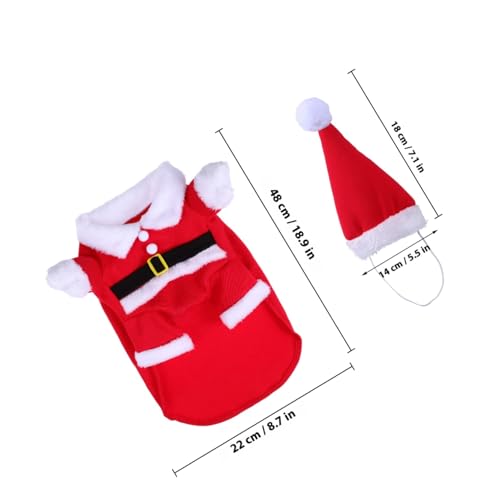 Disfraz Perro XL Navidad Abrigo y Sombrero Rojo miniatura 2