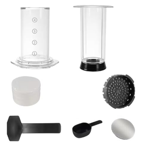 Louttary Französische Kaffeepresse, tragbar, transparent, Kaffeemaschine, Luftpresse, Kaffeemaschine mit Filtern für Aero-Presse