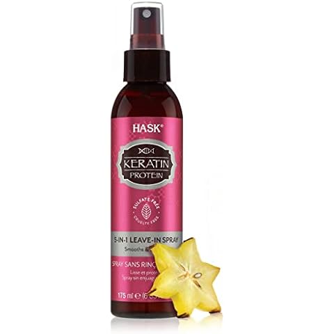 HASK KERATIN PROTEIN 5-in-1 Smoothing Leave In Conditioner Spray for all hair types, color safe, and cruelty-free - 1 175mL Bottle Cover