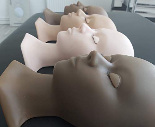 Tête De Mannequin D'entraînement Pour Maquillage Et Extensions De Cils – Lot De 2, Silicone Souple Réaliste, Surface Lavable, Trou De Fixation – Parfaite Pour étudiants En Esthétique Et Professionnels