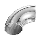 M METERXITY 2-Pack OD 1.5 Inch 90 Degree Mandrel Bend Elbow, Thicken 1.5 mm 304 Stainless Steel Exhaust Elbow Pipe for Car Modified Exhaust System, Stair Handrail Bend, Height 64 mm