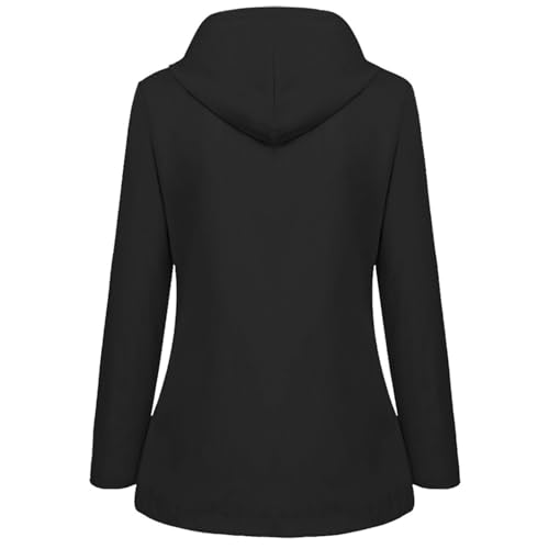 Waterproof Rain Jacket Women Fall Winter Jacket Outdoor Sports Hooded Trench Jacket Solid Zip Up Windbreaker Parka2