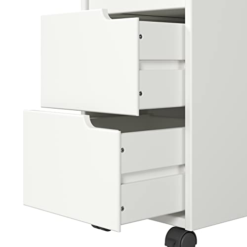 Adeptus Original Euro Roll Cart, Solid Wood, 6+2 Drawer Narrow Drawers Roll Carts, White #TOP3