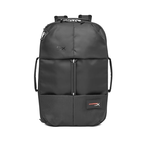 Mochila Gamer HyperX Knight - para Notebooks e Equipamentos Gamer, Compartimento Grande de 22.6 Litros, Durável, Resistente a Água, Pronta para Viagem, Preta (8C525AA)
