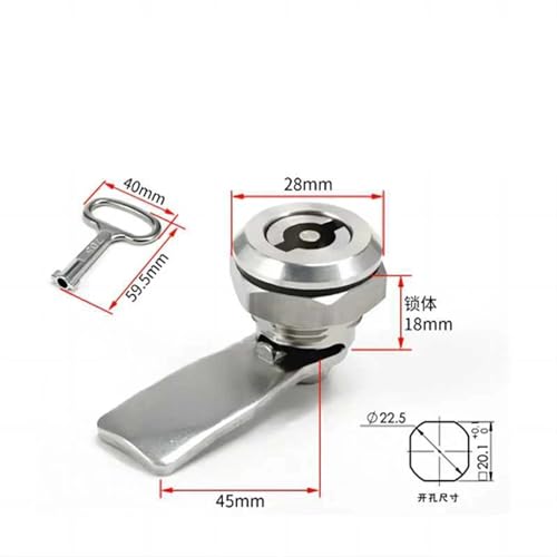 Serrure à came rotative MS705 en zinc de 18 mm anti-vibration - 5