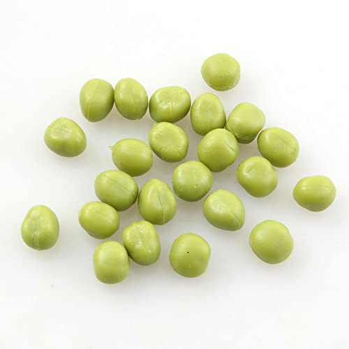 JCBIZ 50pcs Green Pea Simulated Pea Green Bean 10mm Artificial Fake Pea Grains for Photographic Props, Shop Decoration