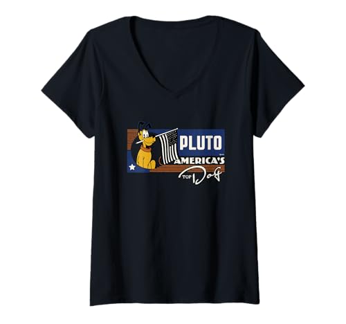 T-Shirt Pluto Disney 100 fini les hauts sans style optez pour le look V-Neck retro