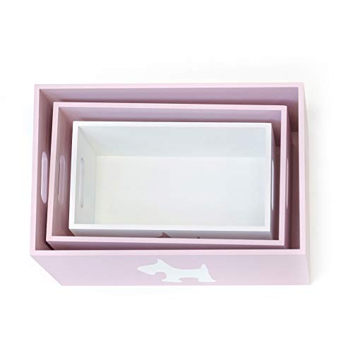 13 CASA Lot de 3 récipients, 40 x 28 x 15 H cm MDF, Fantaisie, 4.25 x 3.4 x 6 cm Cover