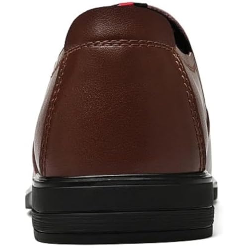 Men's Handmade Genuine Cow Leather Loafers Slip-On Italian Dress Shoes Round Toe Business Casual Formal Wear3