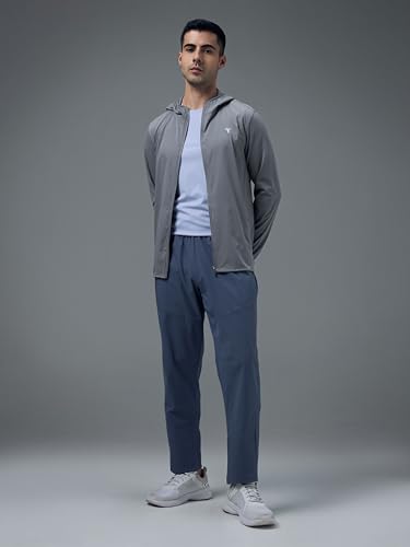 Image of TECHNOSPORT Men's Regular Fit Solid Hooded Neck Jacket With Ts Flexi, UPF50+ for Sports, Gym & Regular Use
