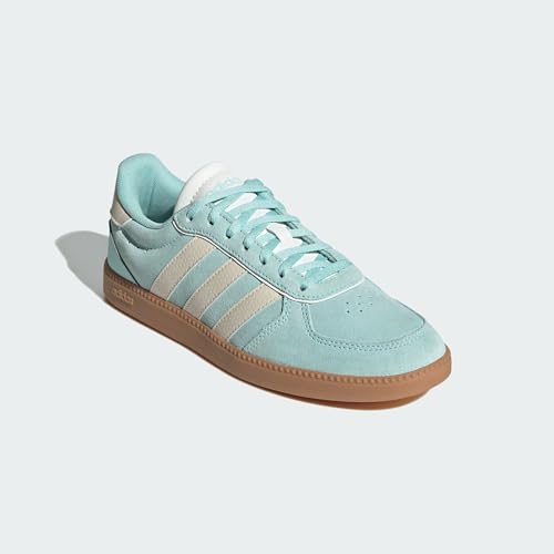 Image of adidas Women's Breaknet Sleek Shoes, Semi Flash Aqua Wonder White Core White, 10