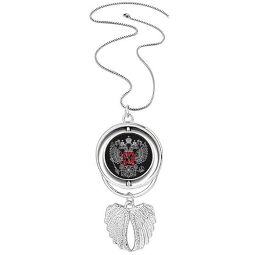 Collier pendentif ailes d'ange et emblème Russie, une idée cadeau symbolique