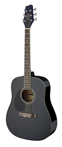 Stagg Dreadnought - Guitarra acústica (tamaño 3/4), color negro