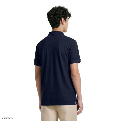 Image of IZOD Boys' School Uniform Short Sleeve Polo Shirt, Button Closure, Comfortable & Soft Pique Fabric