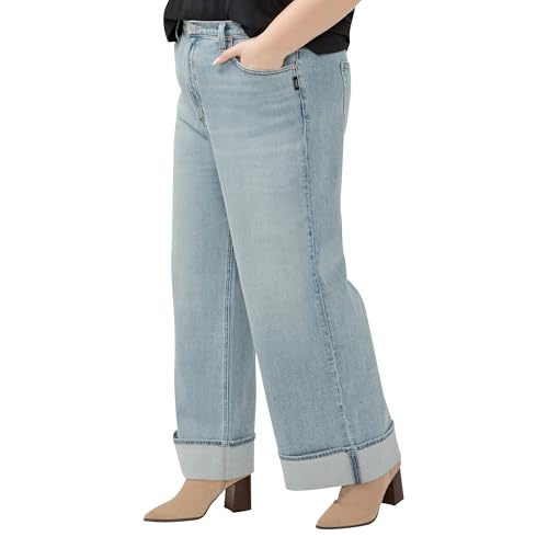 Silver Jeans Co. Women's Plus Size Highly Desirable High Rise Wide Leg Jeans2