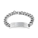 to My Future Husband Cuban Chain Stainless Steel Bracelet, I Promise You I Will Always Be in One of Three Places, Best Birthday Gifts, Inspirational Gifts from Future Wife