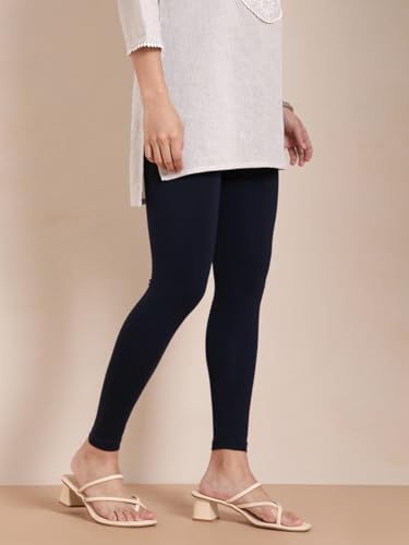 Image of TWIN BIRDS Super Stretchable Cotton Elasthane Fabric Ankle Length Leggings for Women