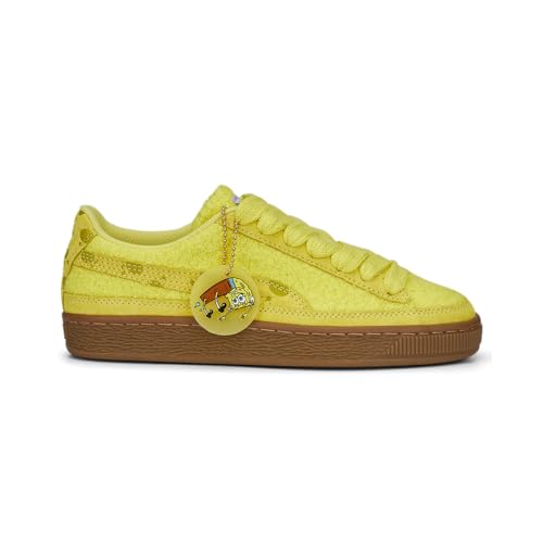 PUMA Kids Boys Sponge X Suede Graphic Logo Lace Up Sneakers Shoes Casual - Yellow
