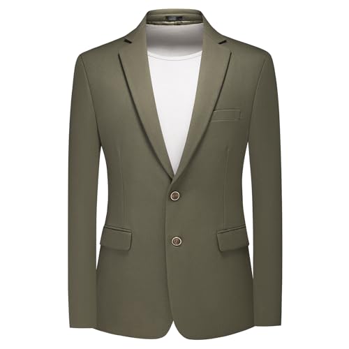Rogers & Morris Men's Blazer 2 Buttones Casual Slim Fit Suit Jacket Wool Sport Coat Chaqueta de Traje para Hombre