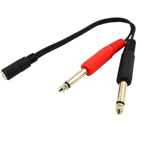 Cable adaptador audio 6.35 mm macho a dual 6.35 mm y 3.5 mm hembra 0.2 m miniatura 1