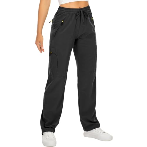 mosingle Women's Walking Cargo Trousers Lightweight Quick Dry UPF 50 Hiking Pants for Safari Travel Work Casual Golf Zip Pockets