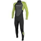 O'Neill Wetsuits Roupa de mergulho masculina Reactor II 3/2 mm com zíper nas costas, preto/brilho diário, grande