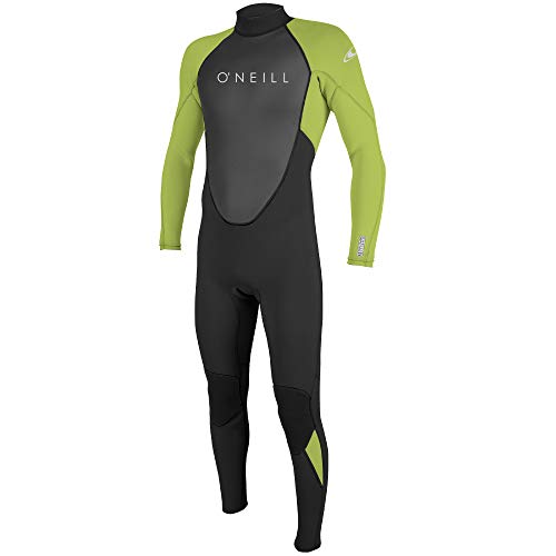O'neill Wetsuits Men's Reactor Ii 3/2Mm Back Zip Full Wetsuit, Black/Day Glow, Large #TOP12