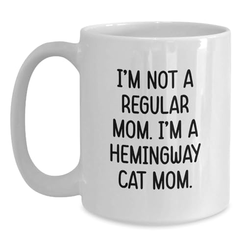 Funny Hemingway Cat Gifts, White Coffee Mugs, I'm Not A
