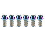 Wanyifa Titanium Ti DIN912 M4 8 15 20mm Tapered Head Hex Bolts Bicycle Screws Pack of 6 (Multicolored, M4x8mm)