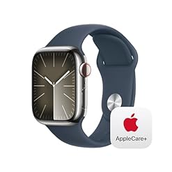 Apple-Watch-Series-9-GPS-Cellular-41mm-Smartwatch-with-Silver-Stainless-Steel-Case-with-Storm-Blue-Sport-Band-ML-with-AppleCare-2-Years