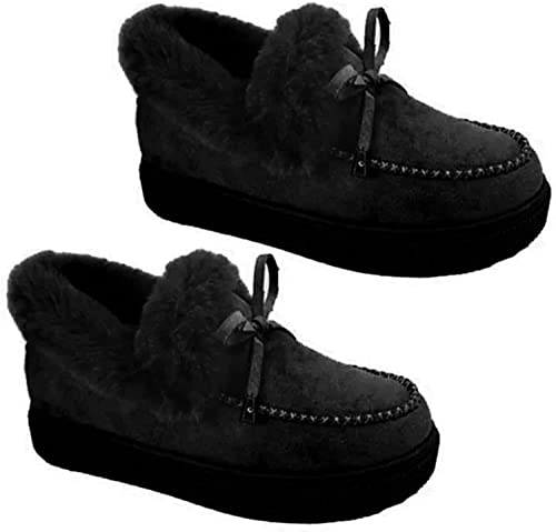 BIERDAN Bottes pour Femmes Bottes dhiver Bottes de Neige à Bout Rond Fond épais Bottes orthopédiques en Laine Fond épais Chaussures en Coton Chaudes Bottes de Neige Cover