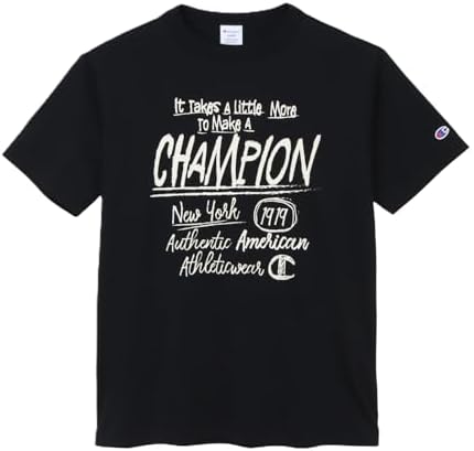 Champion C3-D343 Men's Basic Short Sleeve T-Shirt Short Sleeve Round Neck 100% Cotton Graphic Logo Print Short Sleeve T-Shirt